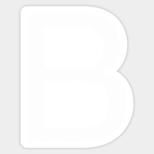 Helvetica B in white Sticker